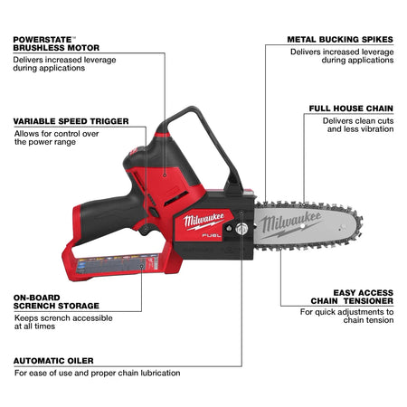Milwaukee 2527-20 M12 FUEL 6" Cordless Pruning Saw – Bare Tool image 3