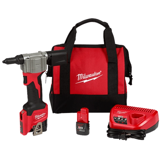 Milwaukee 2550-22 M12 Compact Cordless Rivet Tool Kit High Performance