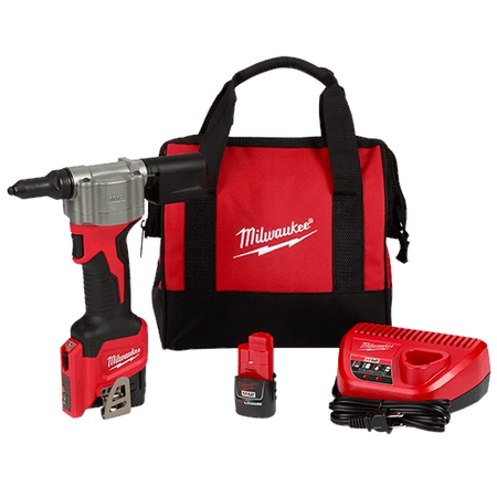 Milwaukee 2550-22 M12 Compact Cordless Rivet Tool Kit High Performance