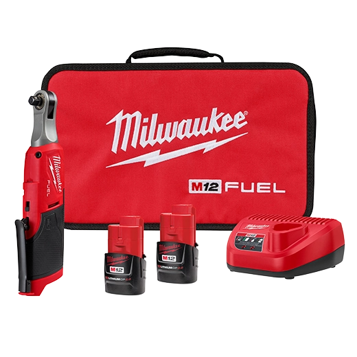 Milwaukee 2567-22 M12 FUEL 3/8" High Speed Ratchet Kit with Compact Head and Maximum Torque