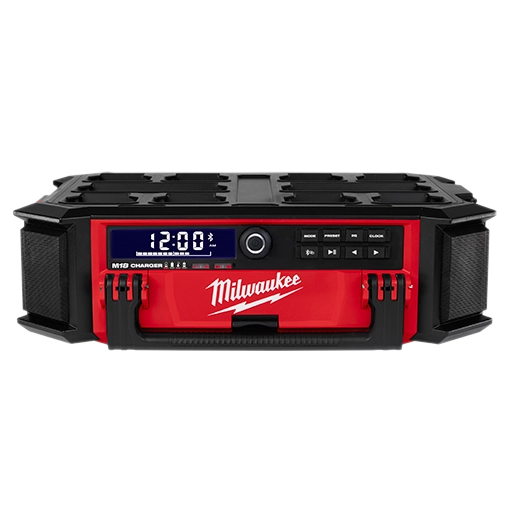 Milwaukee 2950-20 M18 Jobsite Radio with Charger and Packout Compatibility Portable Bluetooth Jobsite Audio