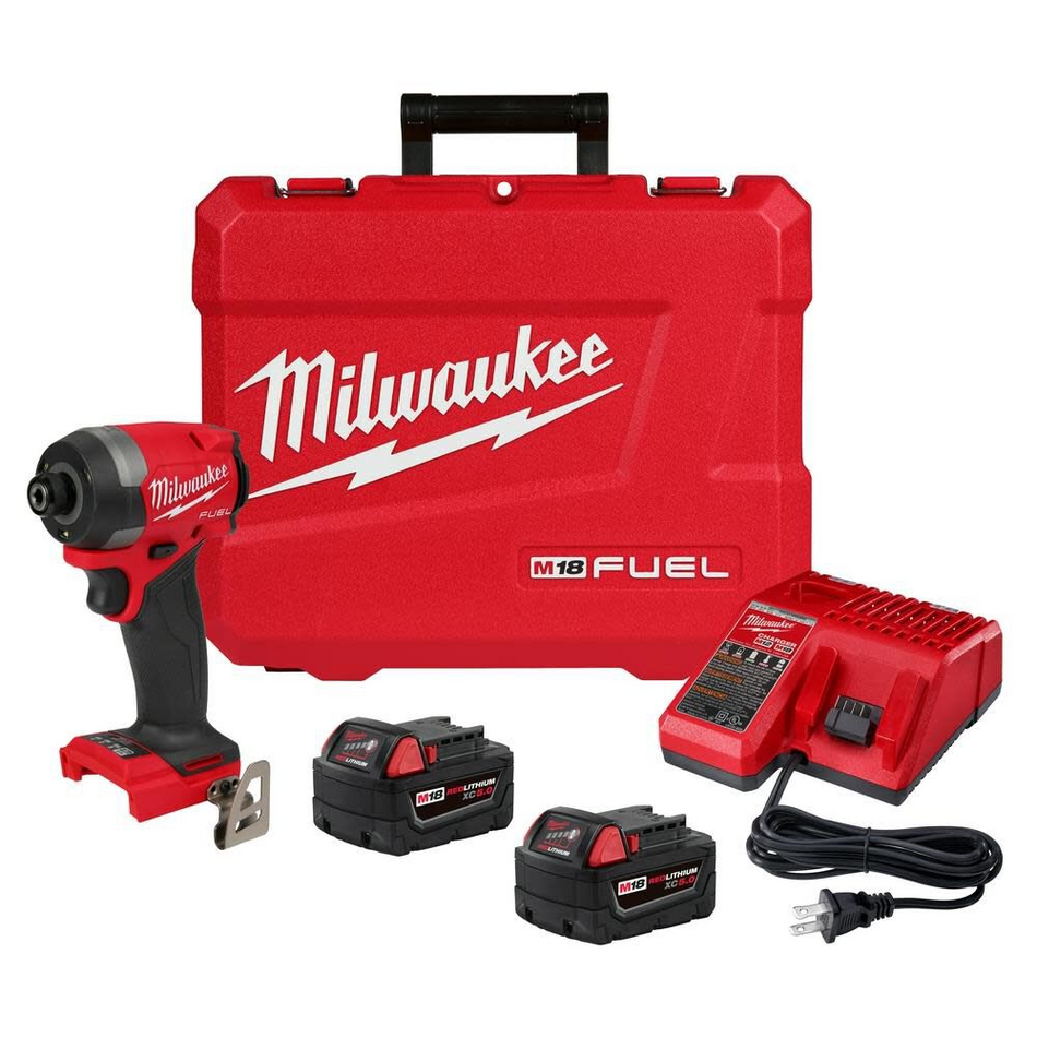 Milwaukee 2953‑22 M18 FUEL 1/4″ Hex Impact Driver Kit Compact High-Speed Cordless Driver