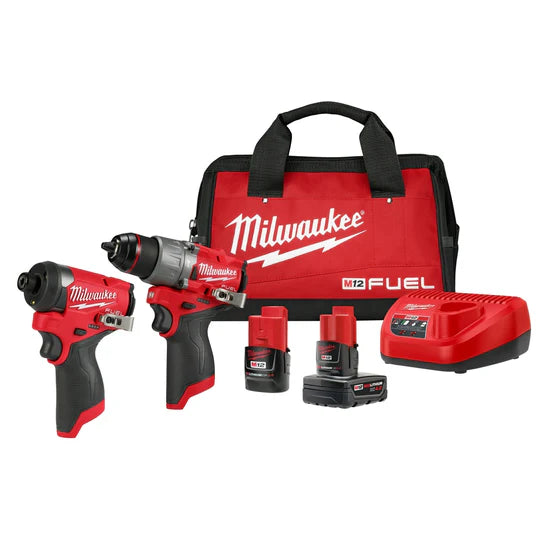 Milwaukee 3497-22 M12 FUEL 12V Cordless 2-Tool Combo Kit with 2 Batteries