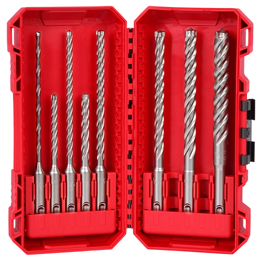 Milwaukee 48-20-7663 8 PC MX4 4-Cutter SDS Plus Drill Bit Kit