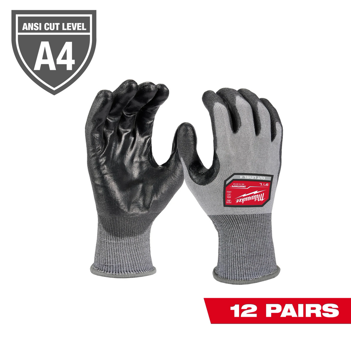 Milwaukee 48-73-8744B Cut Level 4 High Dexterity Polyurethane Dipped Gloves XXL 12 Pairs