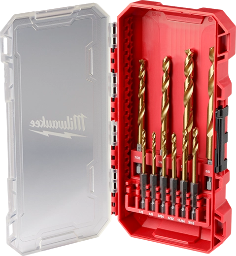 Milwaukee 48-89-4633 10PC SHOCKWAVE Impact Duty RED HELIX Titanium Drill Bit Set