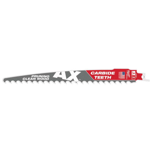 Milwaukee 48‑00‑5232 AX with Carbide Teeth 6" 3 TPI Pruning &amp; Clean Wood SAWZALL Blade