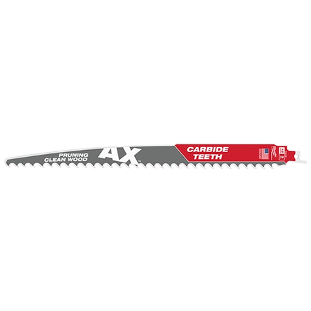 Milwaukee 48-00-5233 The AX with Carbide Teeth for Pruning Clean Wood SAWZALL Blades