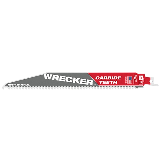 Milwaukee 48-00-5241 Wrecker Carbide Teeth Sawzall Blades Multi-Material High Durability Reciprocating Saw Blades