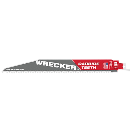 Milwaukee 48-00-5241 Wrecker Carbide Teeth Sawzall Blades Multi-Material High Durability Reciprocating Saw Blades