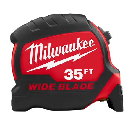 Milwaukee 48-22-0235 35ft Wide Blade Tape Measure Long Reach Durable Impact-Resistant Measuring Tool