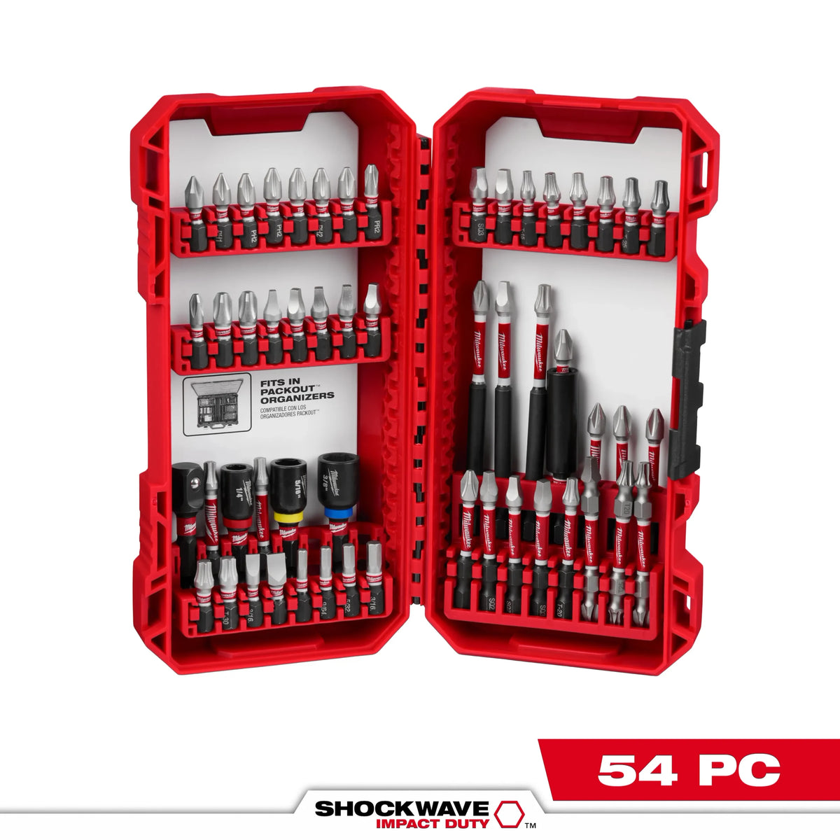 Milwaukee 48‑32‑4010 54 PC Shockwave Impact Duty Driver Bit Set