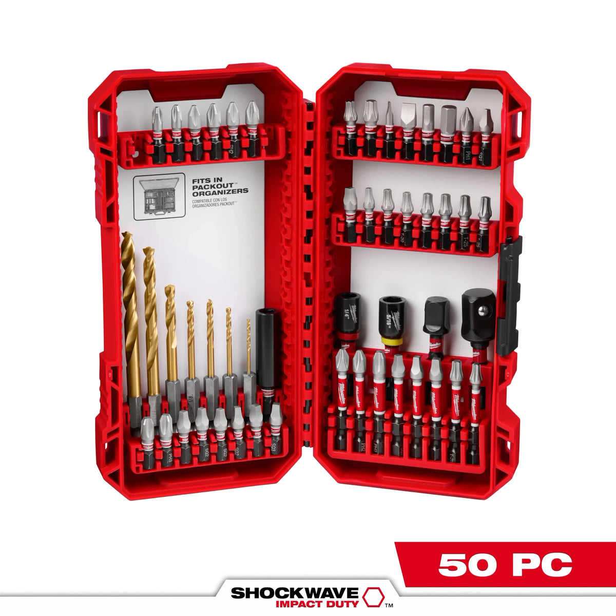 Milwaukee 48‑32‑4013 50 PC Shockwave Impact Duty Drill & Drive Bit Set