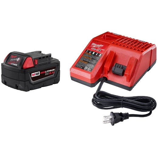 Milwaukee 48-59-1850 M18 REDLITHIUM XC5.0 Starter Kit High Capacity Battery and Fast Charger for M18 Tools