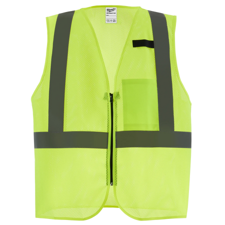 Milwaukee 48-73-2242 Class 2 High Visibility Yellow Mesh One Pocket Safety Vest - L/XL