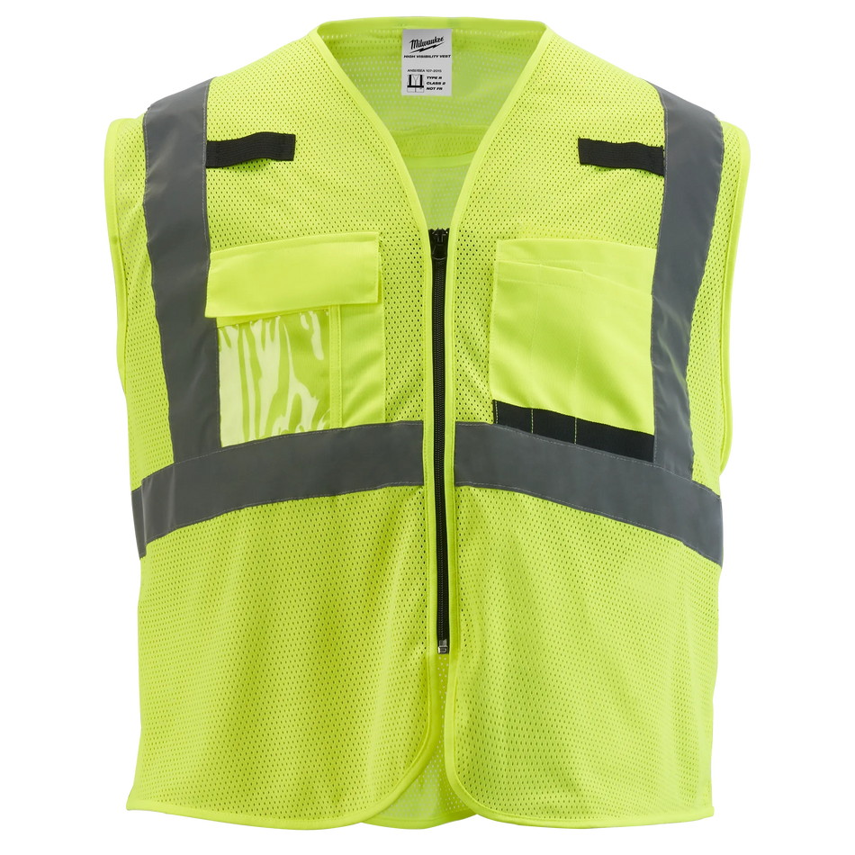 Milwaukee Class 2 High Visibility Yellow Breakaway Mesh Safety Vest - 2XL/3XL | ToolKing.com