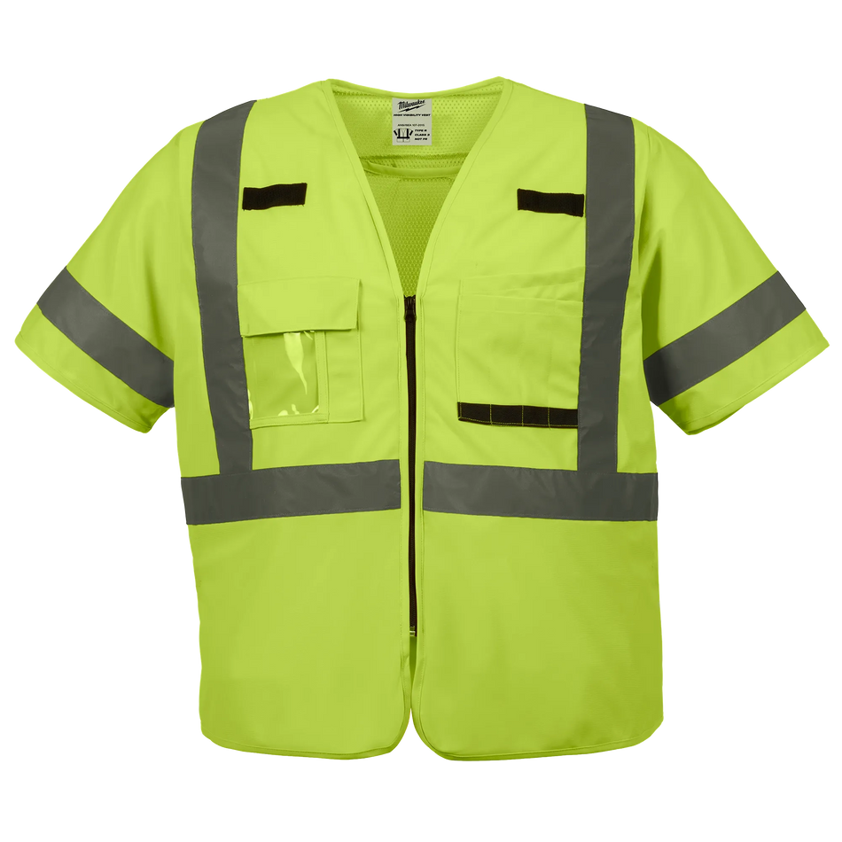 Milwaukee 48-73-5143 Class 3 High Visibility Yellow Safety Vest - 2XL/3XL