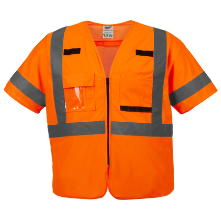 Milwaukee 48-73-5148 Class 3 High Visibility Orange Safety Vest - 4XL/5XL