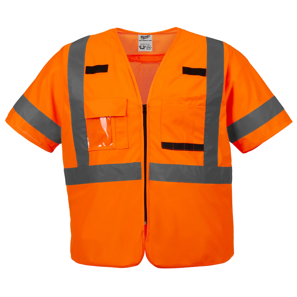 Milwaukee 48-73-5148 Class 3 High Visibility Orange Safety Vest - 4XL/5XL