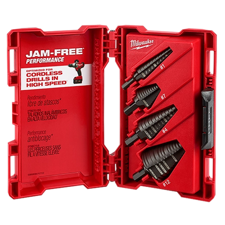 Milwaukee 48‑89‑9223 Shockwave Impact Duty 4‑Piece Step Drill Bit Set