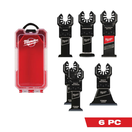 Milwaukee 49-10-9112 6-Piece Universal Fit OPEN-LOK Oscillating Multi-Tool Blade Set for Precision Cutting