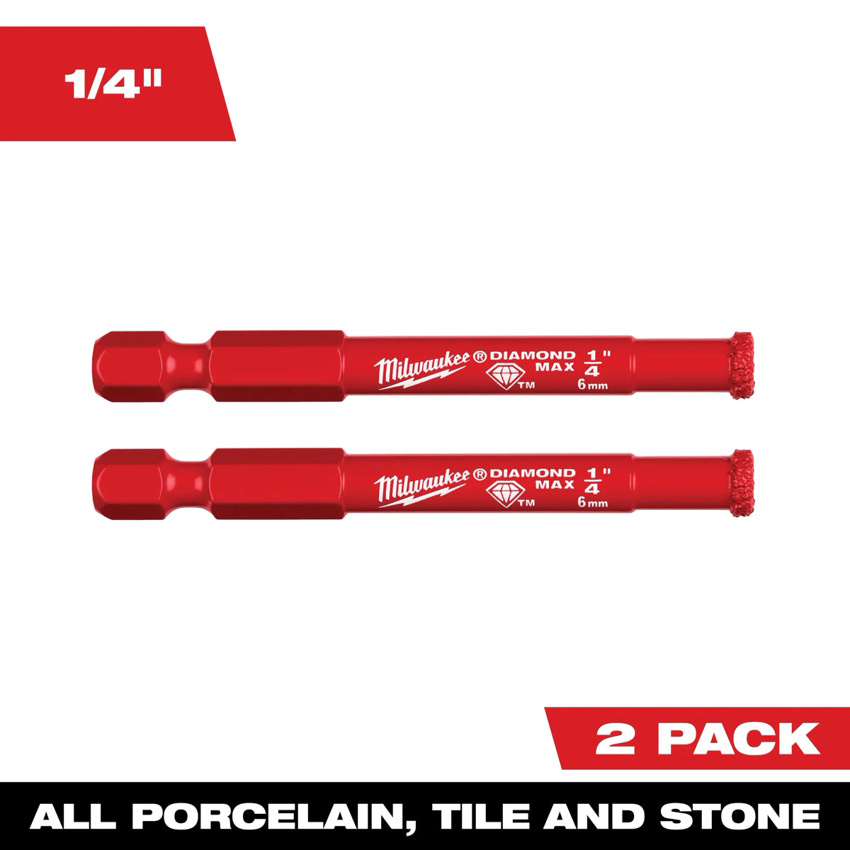 Milwaukee 49-56-0501 1/4" Diamond Max Hole Saw Bits 2-Pack