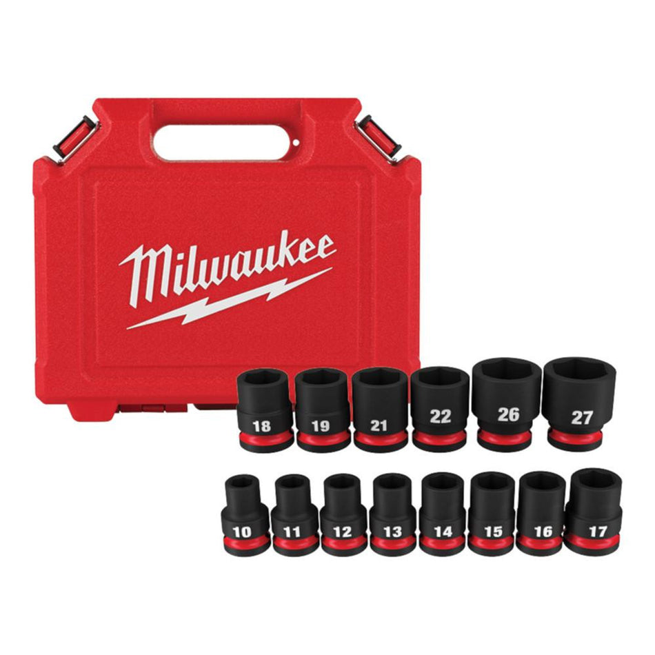 Milwaukee 49-66-7013 14 Pc Impact Duty 1/2 Drive Metric 6 Point Socket Set