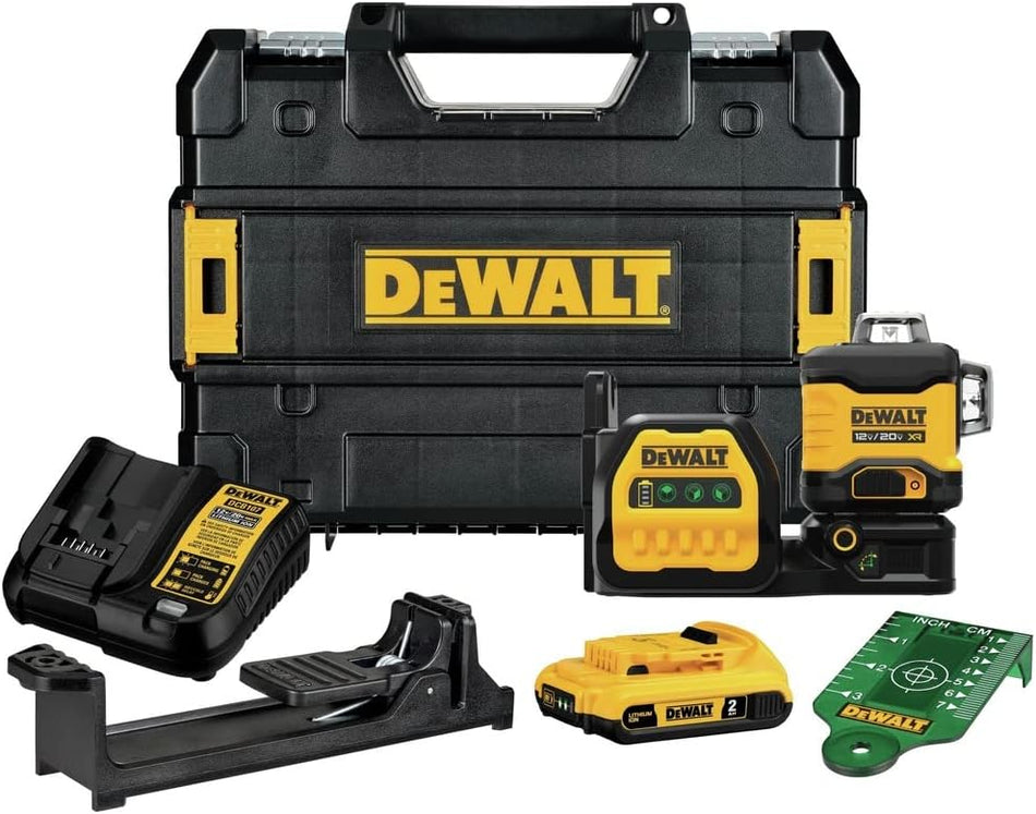 DeWalt DCLE34030G 20V MAX XR 3 x 360 Green Laser for Accurate Layout and Precise Positioning