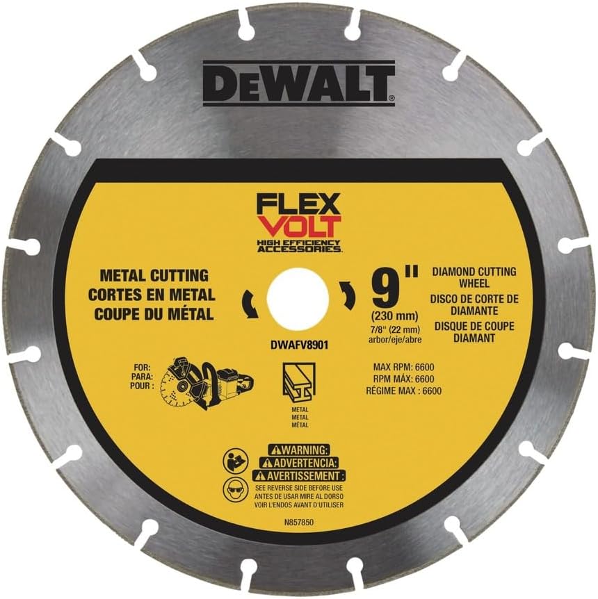 DEWALT DWAFV8901 FLEXVOLT 9 in. Metal Cutting Diamond Wheel