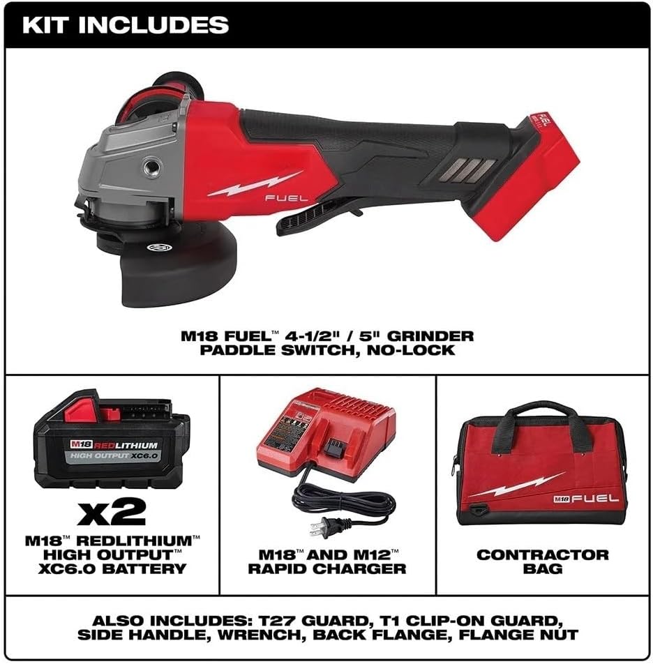 Milwaukee 2880-22 M18 FUEL 4-1/2"–5" Braking Angle Grinder Kit