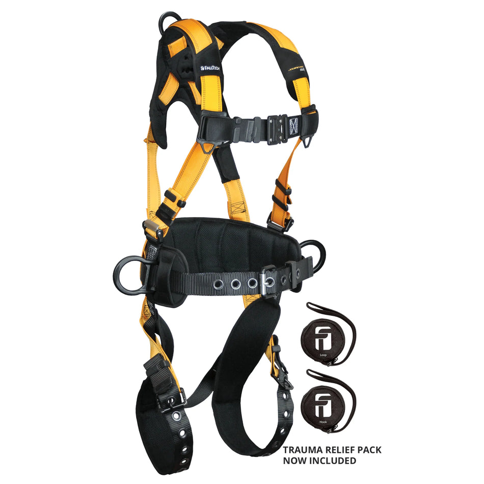 FALLTECH 7035B Journeyman Flex Aluminum 3D Construction Belted Harness – Tongue Buckle Leg & Work Positioning System