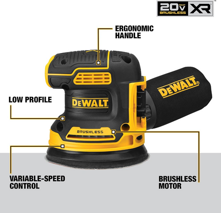DEWALT DCW210B 20V MAX XR 5 in. Random Orbital Sander – Tool Only image 2