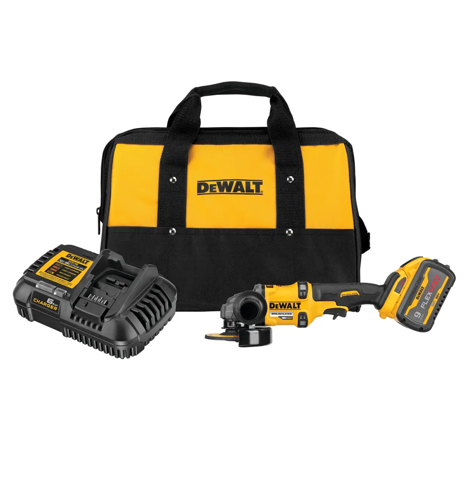 DEWALT DCG418X1 60V MAX Brushless Cordless 4-1/2 in. - 6 in. Angle Grinder Kit with Kickback Brake