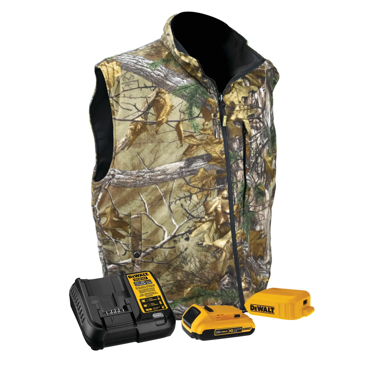 DEWALT DCHV085D1-L Realtree Xtra Camouflage Fleece Heated Vest Kit