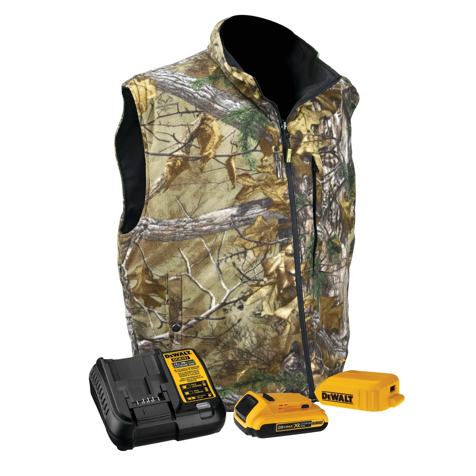 DEWALT DCHV085D1-L Realtree Xtra Camouflage Fleece Heated Vest Kit