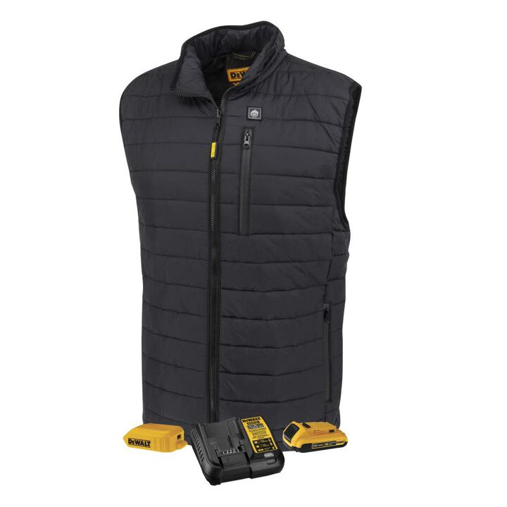 DEWALT DCHV095BD1-M Men's Heated Puffer Vest – Black, Medium