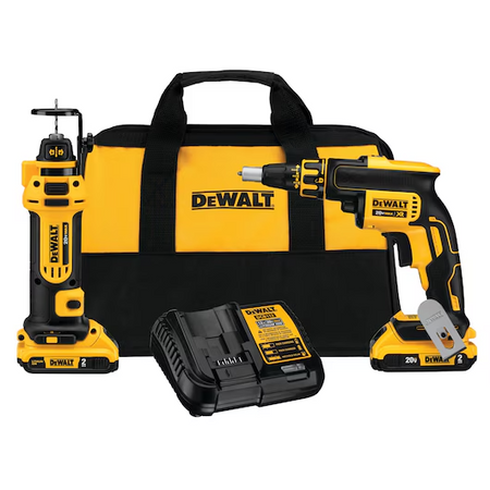 DEWALT DCK263D2 20V MAX Brushless Drywall Screwgun & Cut-Out Tool Combo Kit