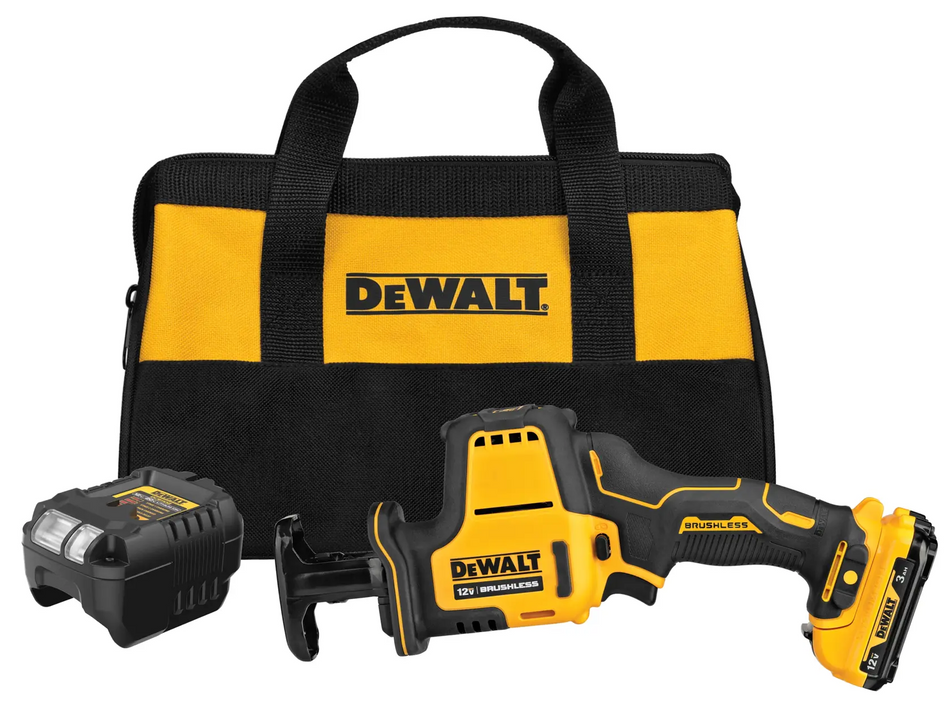 DEWALT DCS312G1 12V MAX XTREME Brushless One-Handed Reciprocating Saw Kit