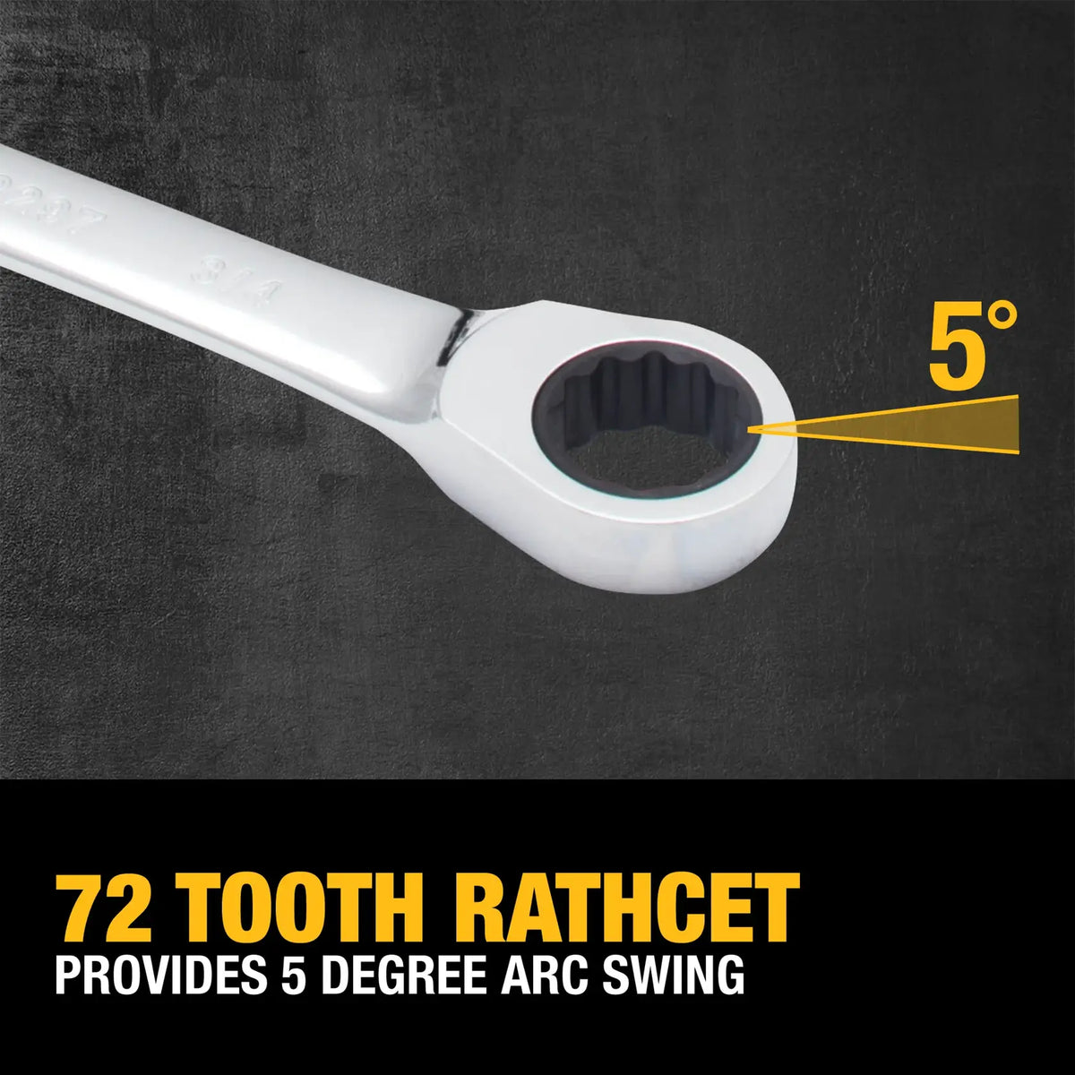 DEWALT DWMT74733 8 Piece Full Polish Ratcheting Combination Wrench Set image 4