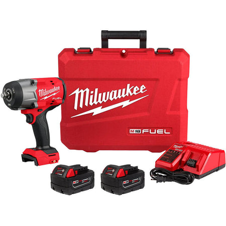Milwaukee 2967-22 M18 FUEL™ 1/2-In. High Torque Impact Wrench Kit with 2 Batteries & Charger