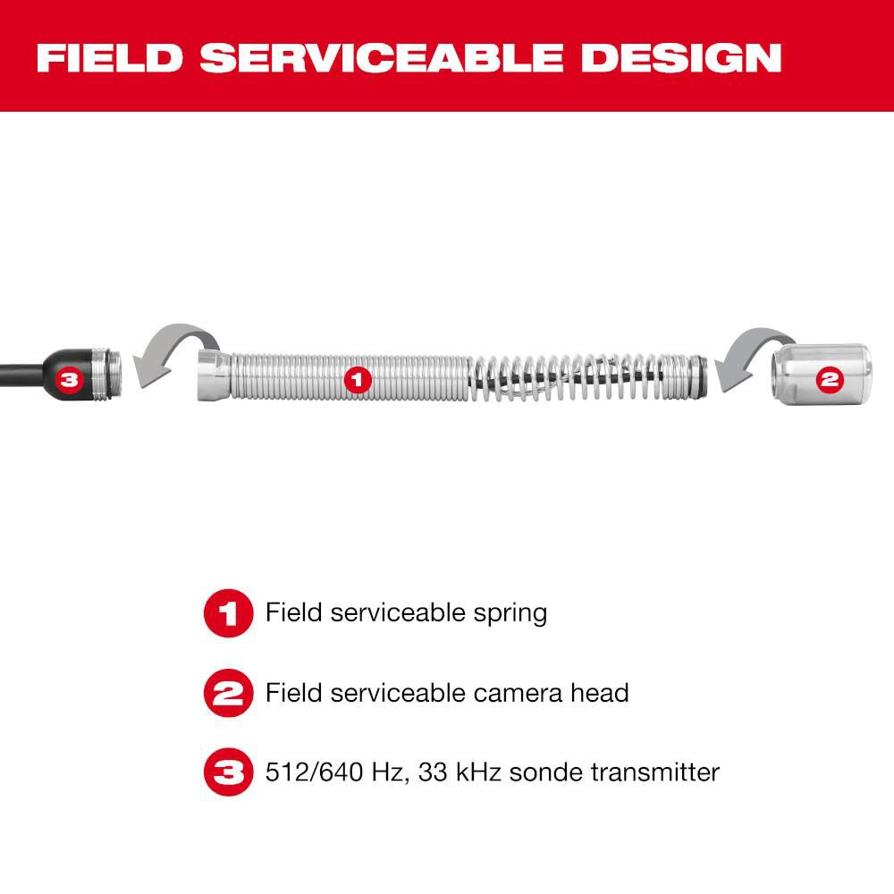 Milwaukee 3974-20 M18 200 Ft. Stiff Modular Pipeline Inspection System Kit image 5