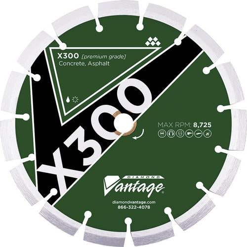 Diamond Vantage 0550CCV-05 X300 5" Diamond Blade for Critically Hard Concrete 7/8–5/8 Arbor