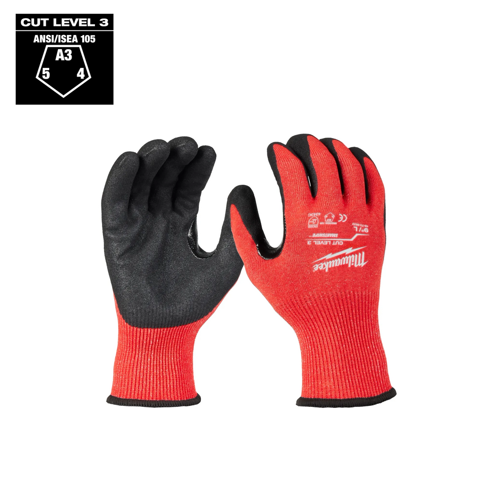 Milwaukee 48-22-8932B Cut Level 3 Nitrile Dipped Work Gloves – Large