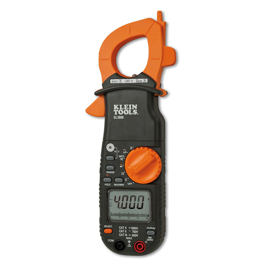 Klein Tools CL1000 400A AC Clamp Meter True RMS Electrical Tester with NCV & Backlit Display