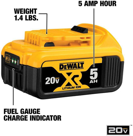 DEWALT DCB205-2CK 20V MAX Battery Charging Kit with 2 Batteries, Charger, and Storage Bag image 2