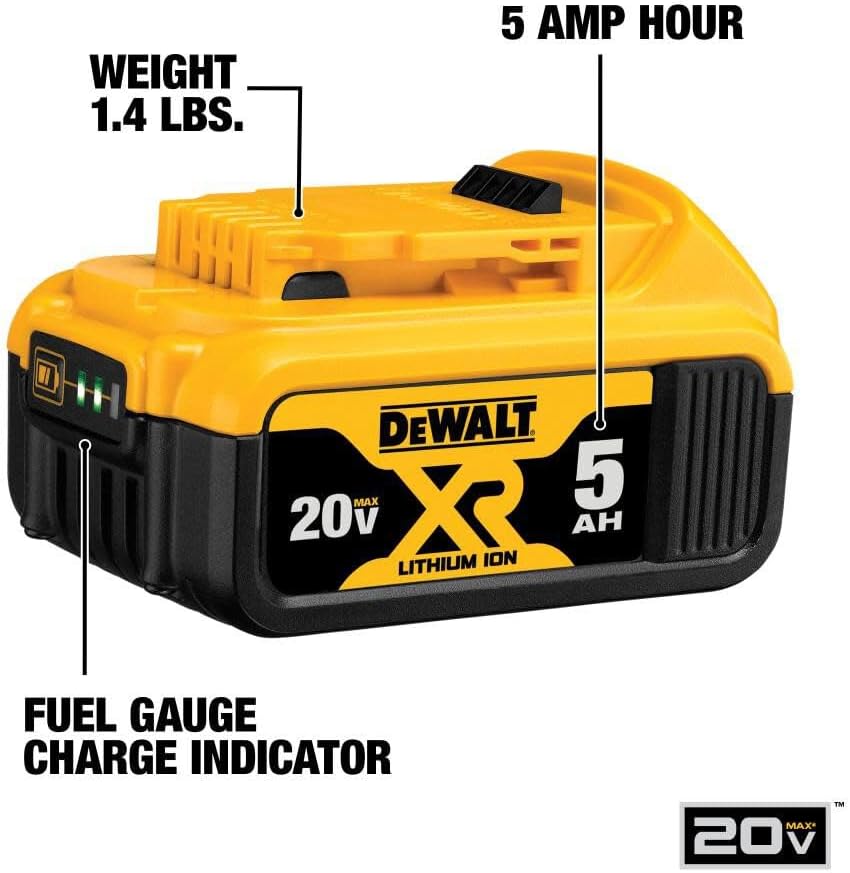 DEWALT DCB205-2CK 20V MAX Battery Charging Kit with 2 Batteries, Charger, and Storage Bag image 2