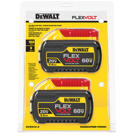 DEWALT DCB609-2 20/60V FLEXVOLT 9.0Ah Lithium-Ion Battery Pack – 2-Pack image 3