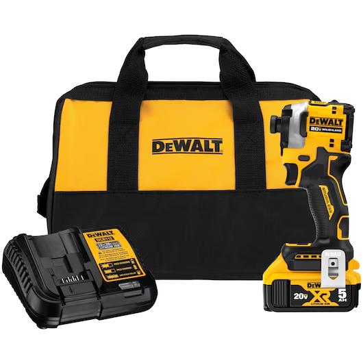DeWalt DCF850P1 20V MAX ATOMIC Brushless 3-Speed 1/4 Inch Impact Driver Kit for Compact, High-Torque Applications