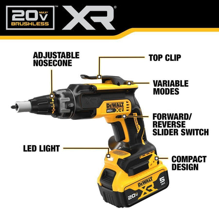 DEWALT DCK268P2 20V MAX XR Drywall Screw Gun and Impact Driver Combo Kit image 2