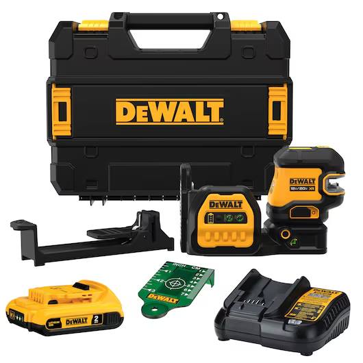 DEWALT DCLE34220G 20V MAX Cordless 2-Spot Green Line Laser Kit